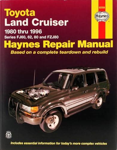 toyota land cruiser fj60 62 80 and fzj80 8096 haynes repair manuals Epub